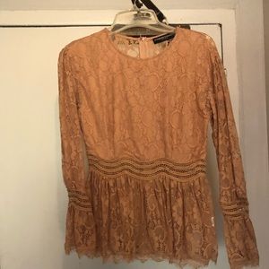 Lace nude blouse